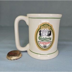 VTG Beer Tankard Stein CARLSBERG Elephant Lager Brewery Mini Mug Franklin 1981